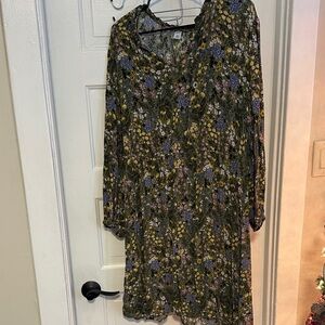 Old Navy Multicolor Floral Long Sleeve Dress